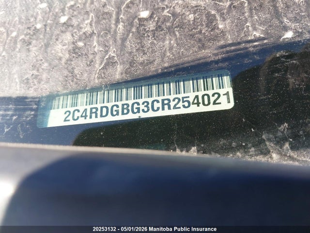 20253132 :رقم المزاد ، 2C4RDGBG3CR254021 vin ، 2012 Dodge Grand Caravan Se مزاد بيع