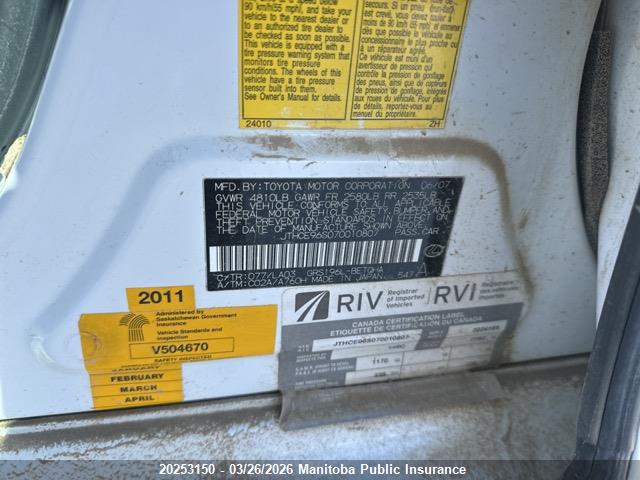 Auction sale of the 2007 Lexus Gs 350, vin: JTHCE96S070010807, lot number: 20253150