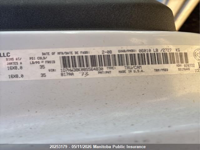 Aukcja sprzedaży 2008 Dodge Dakota Sxt Crew Cab, vin: 1D7HW38K08S564830, numer aukcji: 20253179
