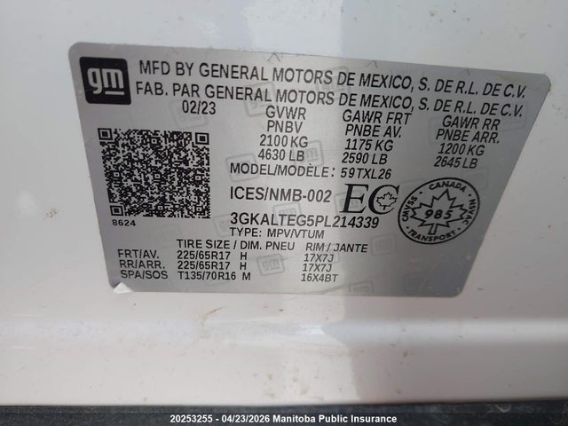3GKALTEG5PL214339 GMC Terrain Sle
