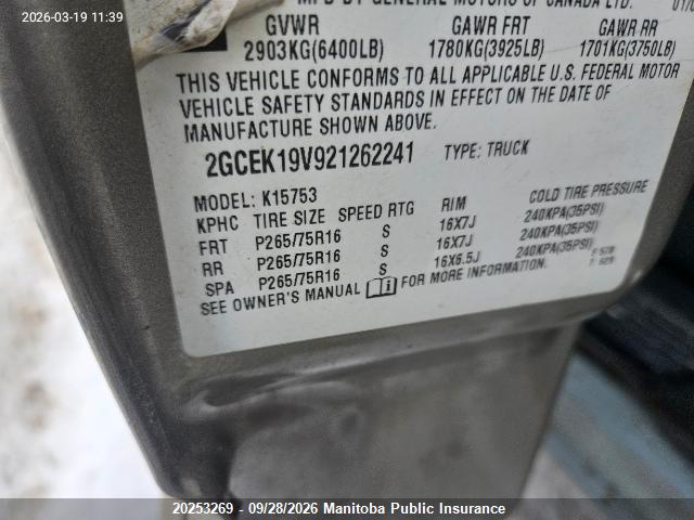 Aukcja sprzedaży 2002 Chevrolet Silverado 1500 Ls Ext Cab, vin: 2GCEK19V921262241, numer aukcji: 20253269