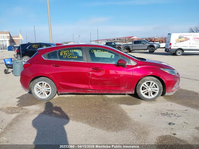 2017 Chevrolet Cruze Lt მანქანა იყიდება აუქციონზე, vin: 3G1BE6SM9HS537511, აუქციონის ნომერი: 20253360