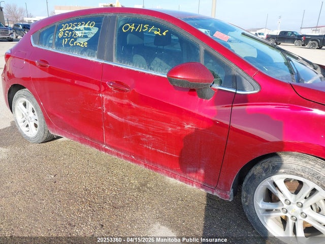 2017 Chevrolet Cruze Lt მანქანა იყიდება აუქციონზე, vin: 3G1BE6SM9HS537511, აუქციონის ნომერი: 20253360