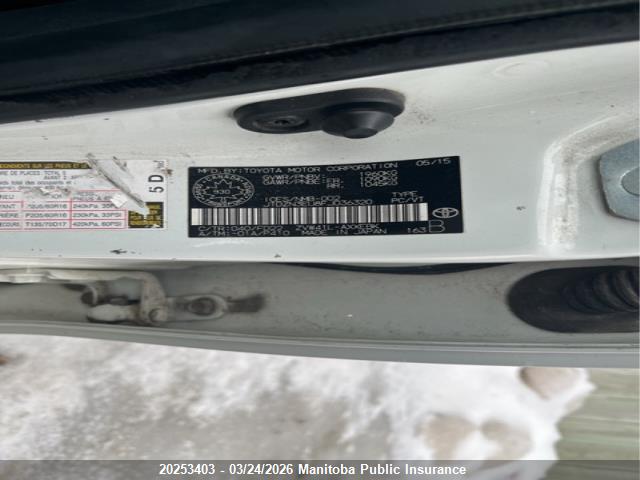 20253403 :رقم المزاد ، JTDZN3EU8FJ036320 vin ، 2015 Toyota Prius V مزاد بيع