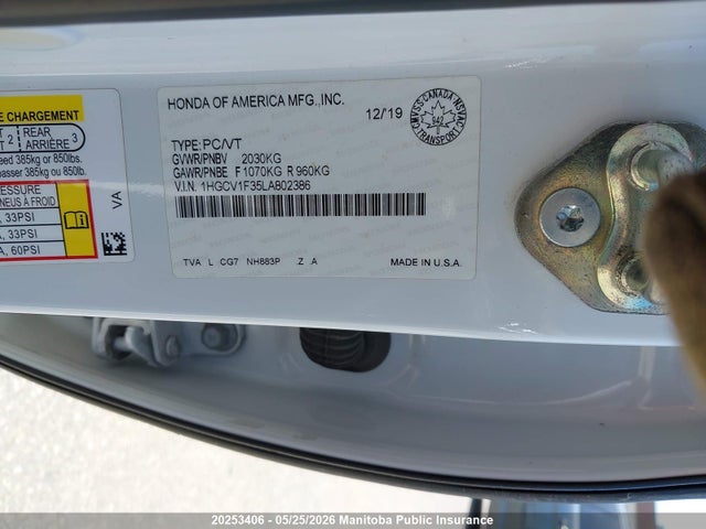 1HGCV1F35LA802386 Honda Accord Sport