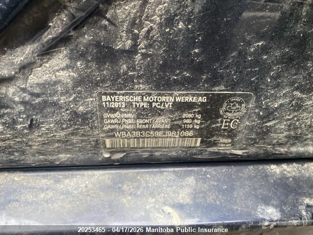 20253465 :رقم المزاد ، WBA3B3C59EJ981086 vin ، 2014 Bmw 328i Xdrive مزاد بيع