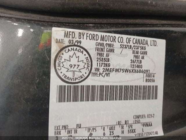 Продажа на аукционе авто 1999 Mercury Grand Marquis Ls, vin: 2MEFM75W6XX686091, номер лота: 20253556