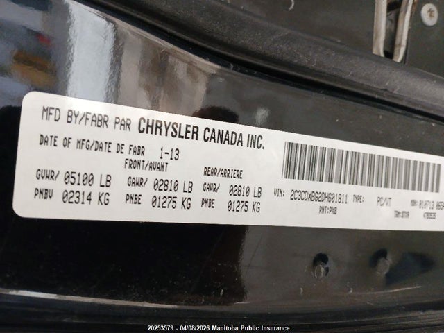 Продажа на аукционе авто 2013 Dodge Charger Sxt, vin: 2C3CDXBG2DH601811, номер лота: 20253579