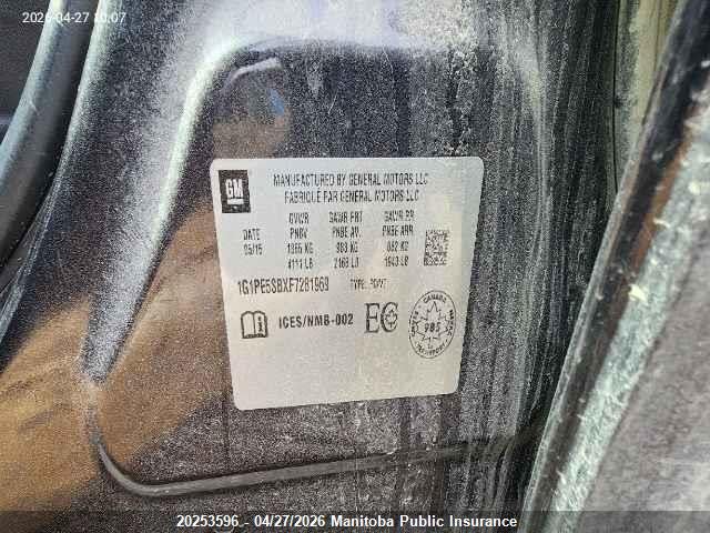 1G1PE5SBXF7281969 Chevrolet Cruze Lt Turbo