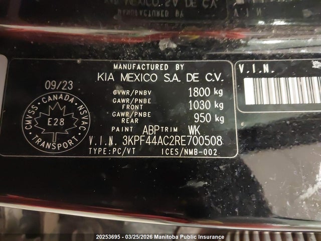 Aukcja sprzedaży 2024 Kia Forte Gt Limited, vin: 3KPF44AC2RE700508, numer aukcji: 20253695