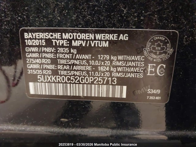 5UXKR0C52G0P25713 BMW X5 35i