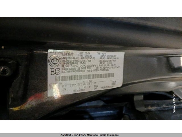 Продажа на аукционе авто 2014 Ford Focus Titanium, vin: 1FADP3N27EL273473, номер лота: 20254054