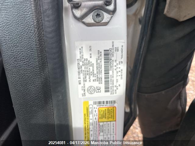 20254081 :رقم المزاد ، 1FA6P0H78F5102543 vin ، 2015 Ford Fusion Se مزاد بيع