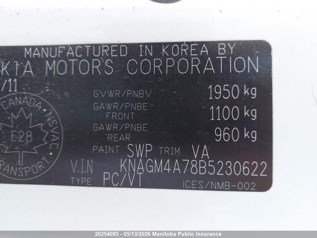 Aukcja sprzedaży 2011 Kia Optima Lx, vin: KNAGM4A78B5230622, numer aukcji: 20254095