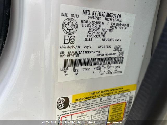 Ford Expedition Limited 2014 1FMJU2A53EEF05759 Image 9