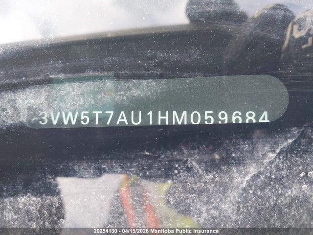 Aukcja sprzedaży 2017 Volkswagen Gti 2.0 Tsi, vin: 3VW5T7AU1HM059684, numer aukcji: 20254130