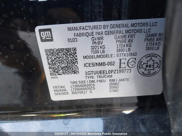 1GTUUEEL0PZ199773 GMC SIERRA 1500 CREW CAB