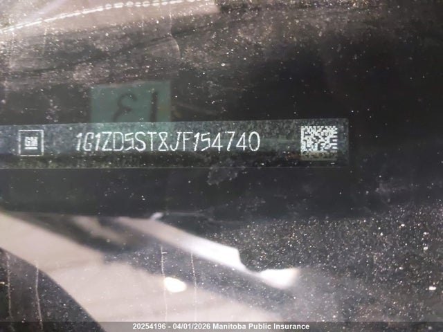 Продаж на аукціоні авто 2018 Chevrolet Malibu Lt, vin: 1G1ZD5ST8JF154740, номер лоту: 20254196