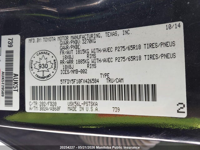 5TFDY5F10FX426584 Toyota Tundra Sr5 V8 Crewmax