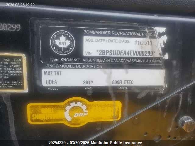 Ski-Doo Mx Z Tnt 800r Rer 2014 2BPSUDEA4EV000299 Image 8