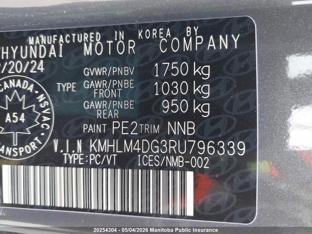 Aukcja sprzedaży 2024 Hyundai Elantra Preferred, vin: KMHLM4DG3RU796339, numer aukcji: 20254304