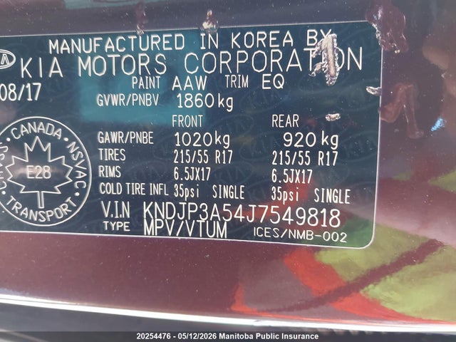 Aukcja sprzedaży 2018 Kia Soul Ex, vin: KNDJP3A54J7549818, numer aukcji: 20254476