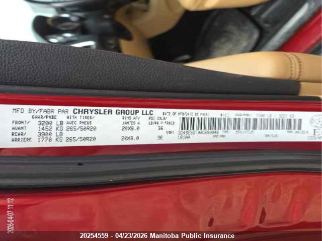 Aukcja sprzedaży 2011 Dodge Durango Citadel, vin: 1D4SE5GT0BC699948, numer aukcji: 20254559