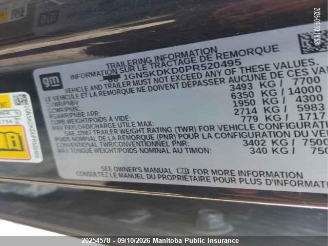 Chevrolet Suburban Z71 2023 1GNSKDKD0PR520495 Image 9