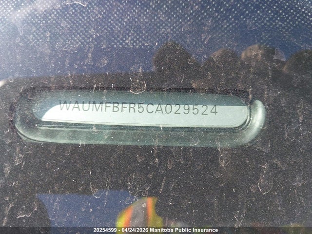 20254599 :رقم المزاد ، WAUMFBFR5CA029524 vin ، 2012 Audi A5 2.0t Quattro مزاد بيع