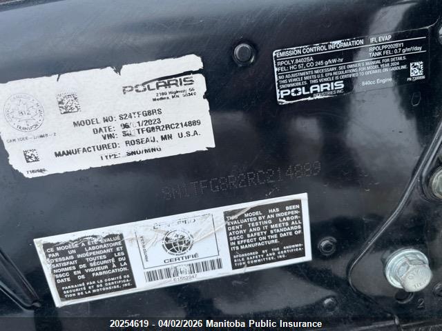 SN1TFG8R2RC214889 Polaris 850 Rmk Khaos Matryx Slash
