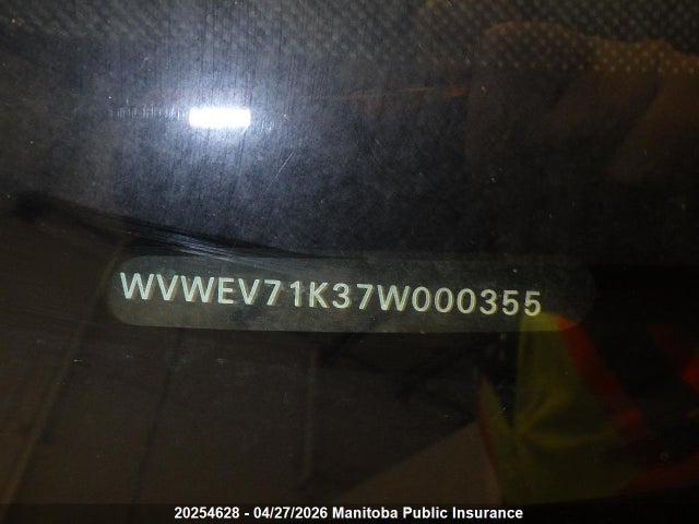 Aukcja sprzedaży 2007 Volkswagen Gti 2.0t, vin: WVWEV71K37W000355, numer aukcji: 20254628