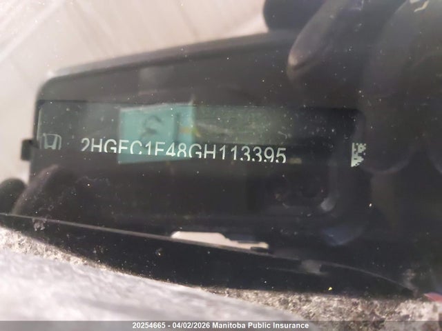 2016 Honda Civic Ex-t მანქანა იყიდება აუქციონზე, vin: 2HGFC1F48GH113395, აუქციონის ნომერი: 20254665