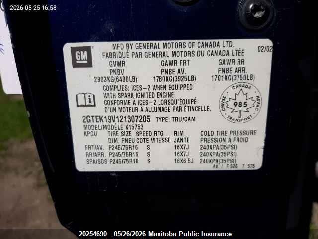 Продаж на аукціоні авто 2002 Gmc Sierra 1500 Ext Cab, vin: 2GTEK19V121307205, номер лоту: 20254690