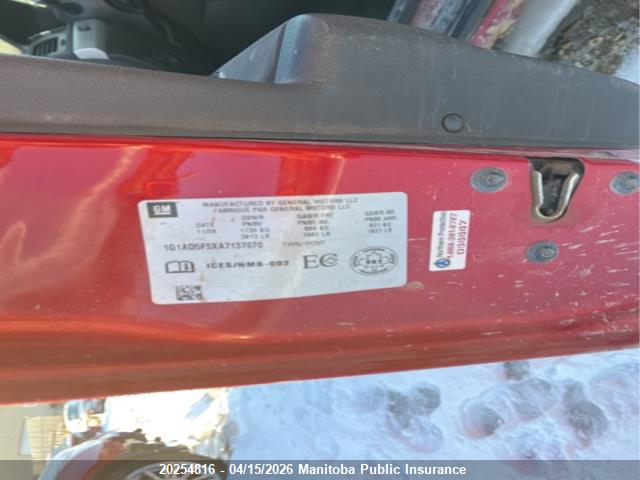 2010 Chevrolet Cobalt Lt მანქანა იყიდება აუქციონზე, vin: 1G1AD5F5XA7137070, აუქციონის ნომერი: 20254816