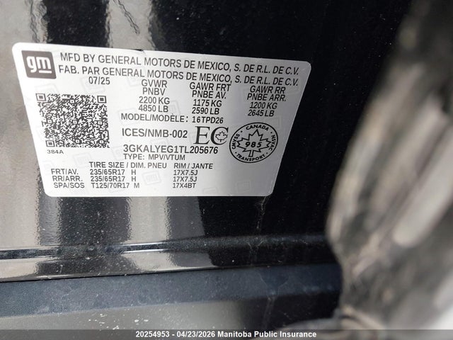 3GKALYEG1TL205676 GMC Terrain At4