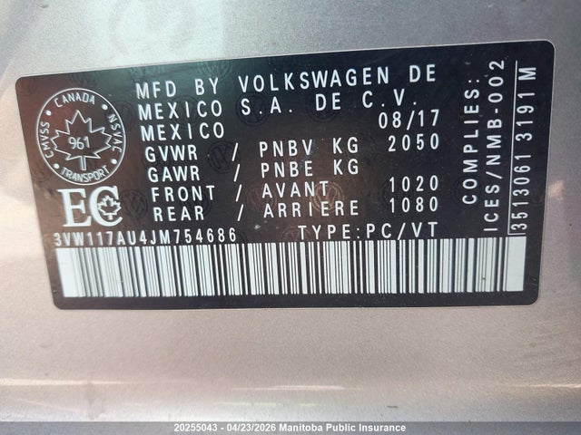 3VW117AU4JM754686 Volkswagen Golf 1.8 Tsi 4motion
