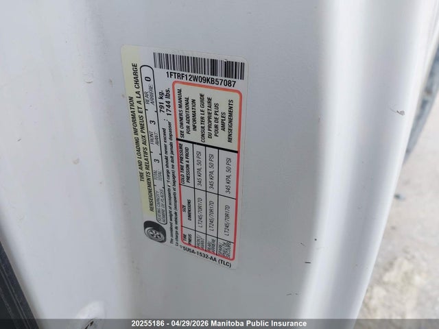 2009 Ford F150 Xl Pickup მანქანა იყიდება აუქციონზე, vin: 1FTRF12W09KB57087, აუქციონის ნომერი: 20255186