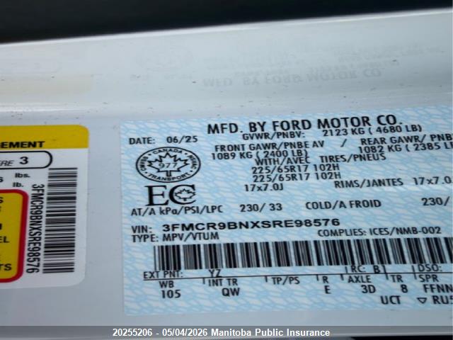 3FMCR9BNXSRE98576 Ford Bronco Sport Big Bend Big Bend