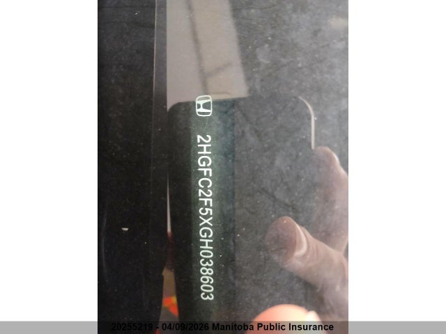Продаж на аукціоні авто 2016 Honda Civic Lx, vin: 2HGFC2F5XGH038603, номер лоту: 20255219
