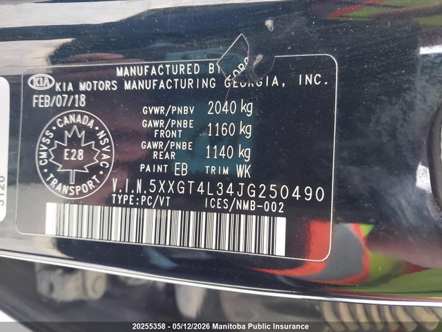 5XXGT4L34JG250490 KIA Optima Lx