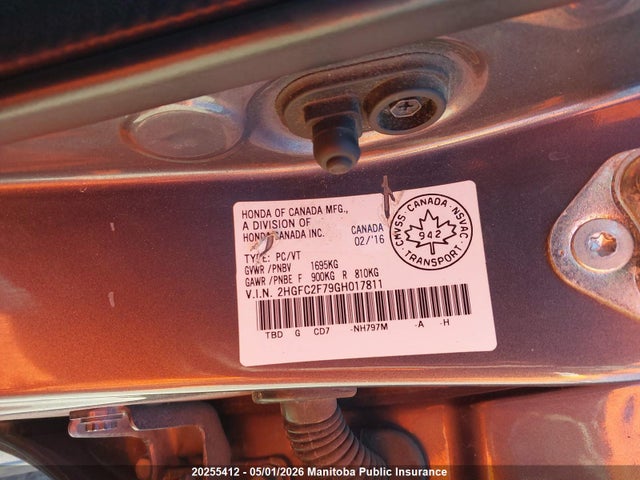 2HGFC2F79GH017811 Honda CIVIC EX