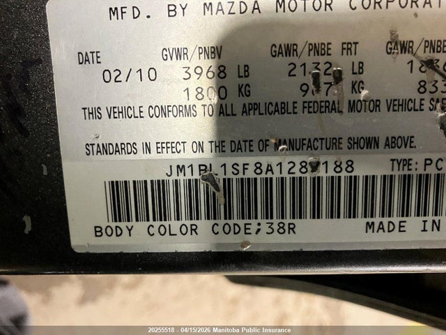 Продаж на аукціоні авто 2010 Mazda 3 Mazda Gx, vin: JM1BL1SF8A1288188, номер лоту: 20255518