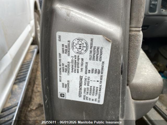 Aukcja sprzedaży 1998 Gmc Sonoma Ext Cab, vin: 1GTCS1947W8524422, numer aukcji: 20255611