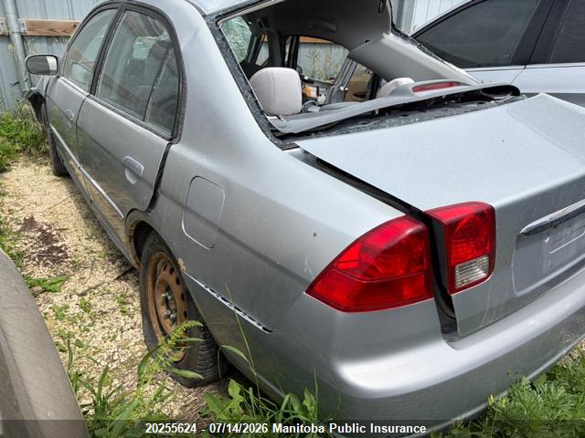 20255624 :رقم المزاد ، 2HGES16683H943093 vin ، 2003 Honda Civic Lx مزاد بيع