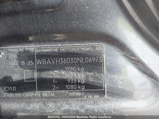 Aukcja sprzedaży 2007 Bmw 325i, vin: WBAHV36030NL06973, numer aukcji: 20255705