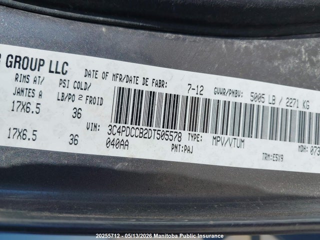Продаж на аукціоні авто 2013 Dodge Journey Sxt, vin: 3C4PDCCB2DT505578, номер лоту: 20255712