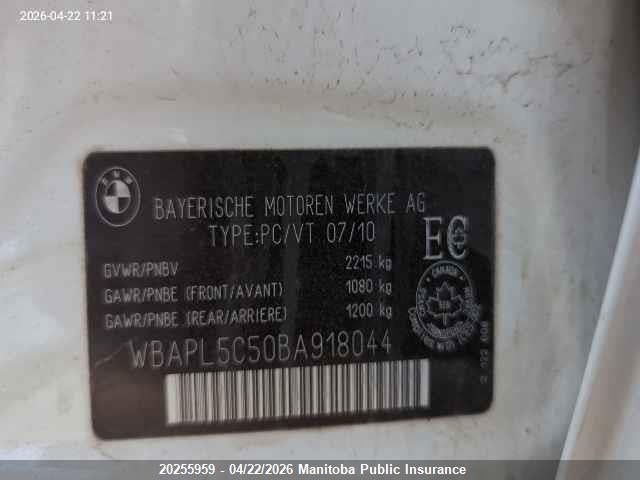 20255959 :رقم المزاد ، WBAPL5C50BA918044 vin ، 2011 Bmw 335i Xdrive مزاد بيع
