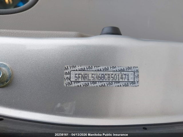 Aukcja sprzedaży 2012 Honda Odyssey Ex-l, vin: 5FNRL5H68CB501471, numer aukcji: 20256161