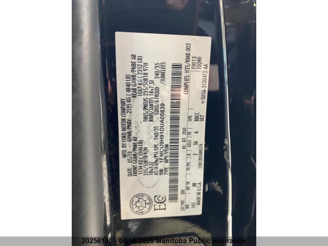 Продажа на аукционе авто 2013 Ford Escape Sel, vin: 1FMCU9H91DUA05839, номер лота: 20256180