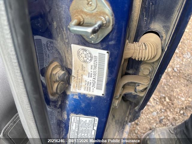 Aukcja sprzedaży 2007 Honda Civic Lx, vin: 2HGFA16517H022659, numer aukcji: 20256246